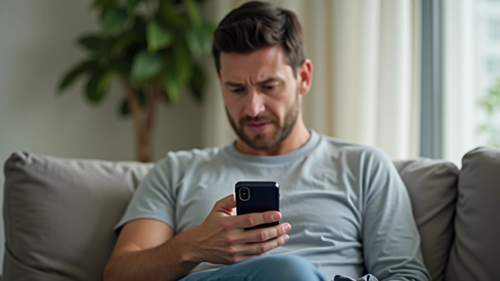 Person stressed while looking at smartphone with multiple urgent messages from landlord, clock showing time pressure