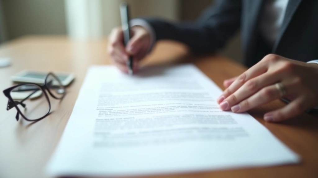 Hands holding property documents and rental agreement papers on wooden desk, pen and glasses nearby, natural lighting
