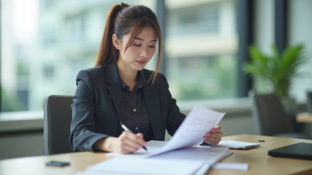 Tenant and landlord reviewing signed rental agreement at table with coffee and pen visible